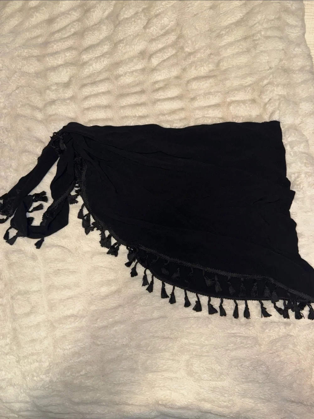 Black Tassel Wrap Sarong